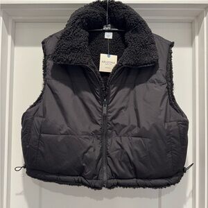 Arizona Jean Co. Black Puffer Vest Reversible ~ New With Tags